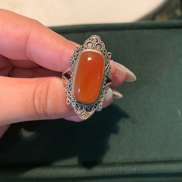 Boho sterling silver carnelian ring - Picture 8 of 8